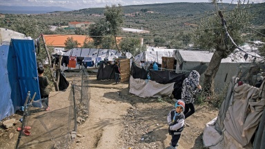 Fluechtlingslager Moria auf der griechischen Insel Lesbos
