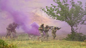 Soldaten am Stützpunkt Vaziani nahe Tiflis