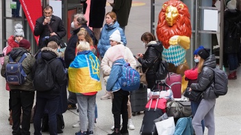 Kriegsflüchtlinge aus der Ukraine am Münchner Hauptbahnhof