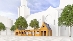 virtuelles Modell des zukünftigen Paradiesgarten der St. Reinoldi Kirche in Dortmund