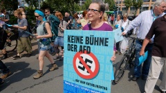 Demonstration gegen den Auftritt eines AfD Politikers auf dem Katholikentag in Münster.