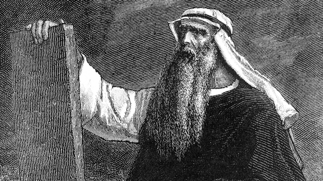 Moses befolgte sehr wahrscheinlich die zehn Gebote, und diesem Bild nach zu urteilen möglicherweise auch den Ausspruch, "den Bart nicht zu stutzen".