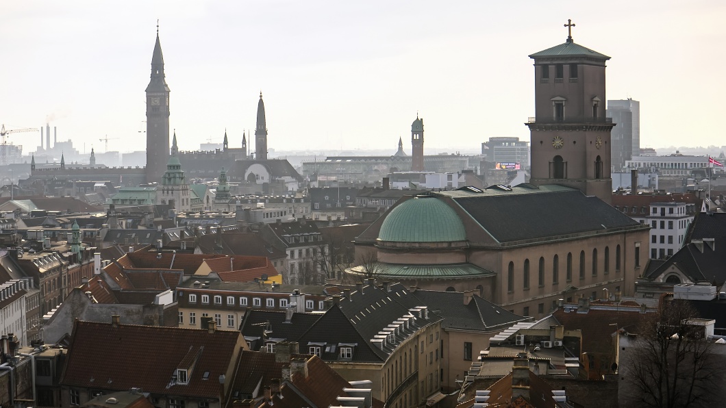 Stadtansicht vom Rund Turm Rundetaarn in Copenhagen