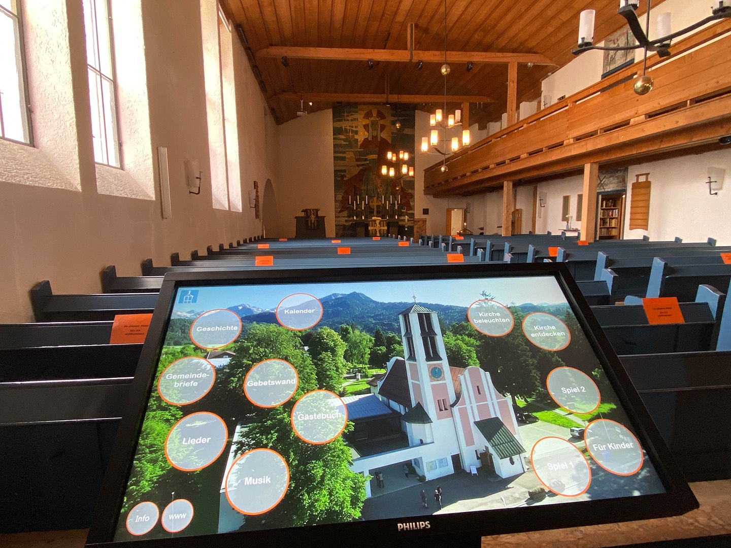 Touchpad in Kirche