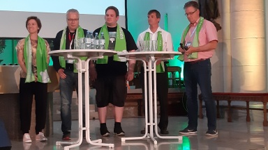 Von links: Sabrina Müller, Ralf-Peter Reimann, Wolfgang Loest, Marcus Kleinert und Christoph Breit.