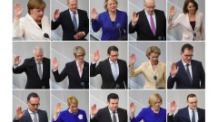 Die Mitglieder des neuen Bundeskabinetts werden im Bundestag vereidigt.