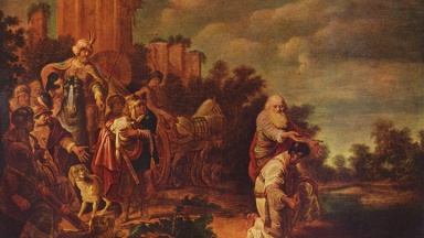 Der Kämmerer der ägyptischen Königin lässt sich nach einer Pilgerreise von Philippus taufen (Apostelgeschichte 8, 26-40). Gemalt um 1640 von Gerrit Claesz Bleker.