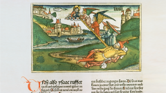 Der Holzschnitt aus der Koberger-Bibel von 1483 zeigt Jakobs Traum von der Himmelsleiter.