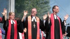 Kirchentag mit Freiluftgottesdienst in Stuttgart beendet