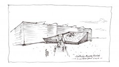 Skizze von Daniel Libeskind zur geplanten Akademie des Jüdischen Museums Berlin
