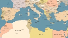 Landkarte Südeuropa Nordafrika Mittelmeer