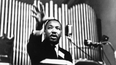Martin Luther King während einer Rede um 1966. 
